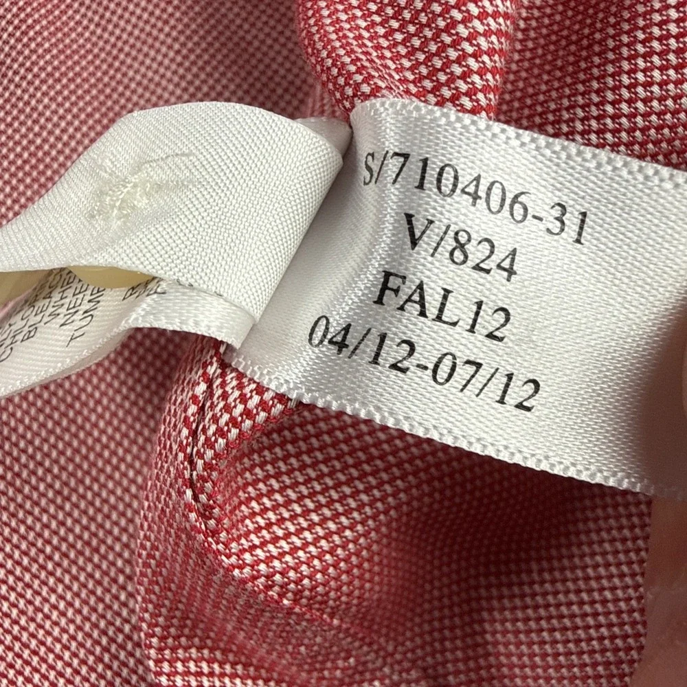 Banana Republic Non Iron Tailored Slim Fit Red Shirt Men's Size L (16-16 1/2)‎